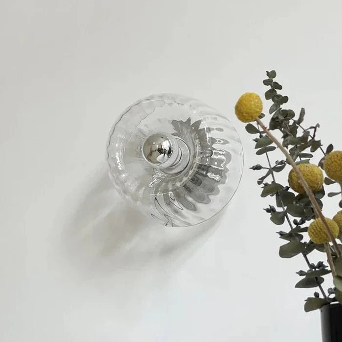 Szklana Lampa Ścienna – Styl Skandynawski - Srebrna