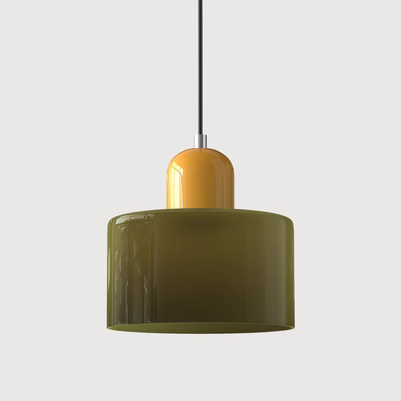 Szklana Lampa Wisząca - Zielony matowy
