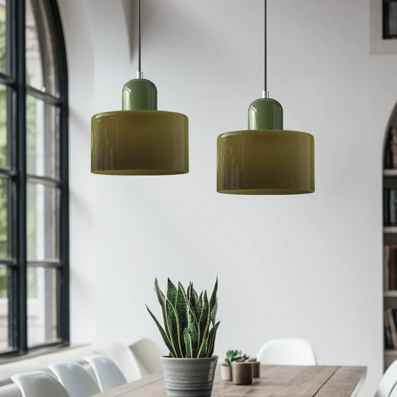 Szklana Lampa Wisząca - Jasnozielony