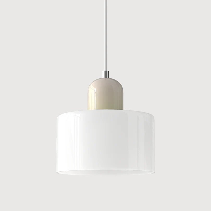 Szklana Lampa Wisząca - Biały
