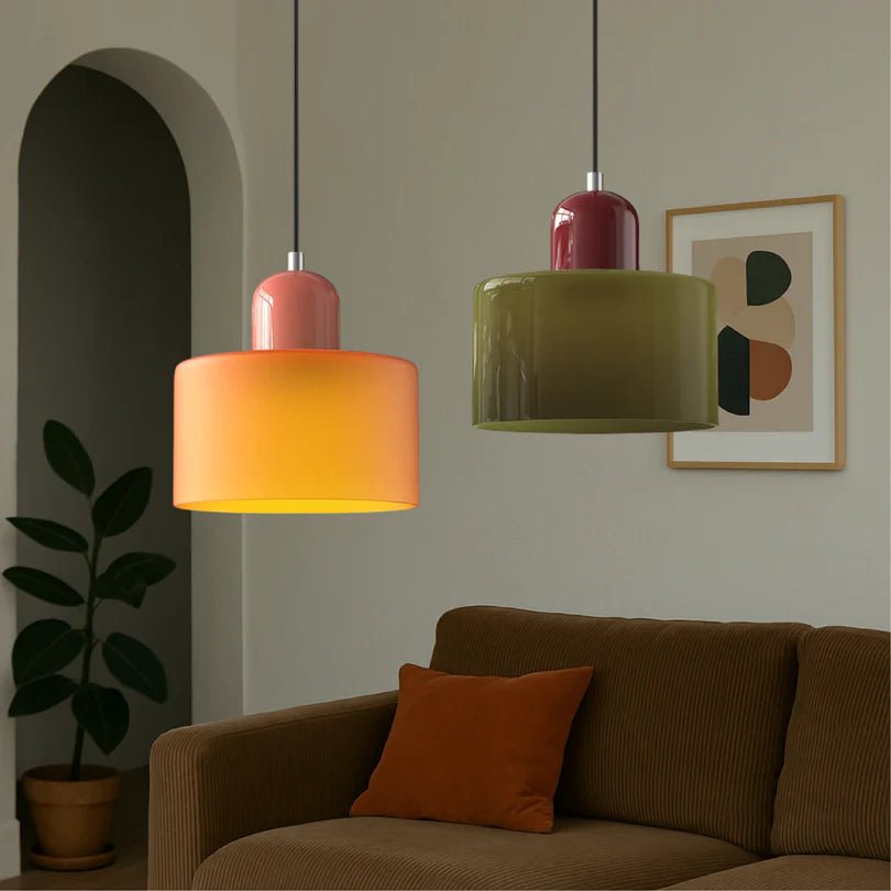 Szklana Lampa Wisząca - Jasnozielony