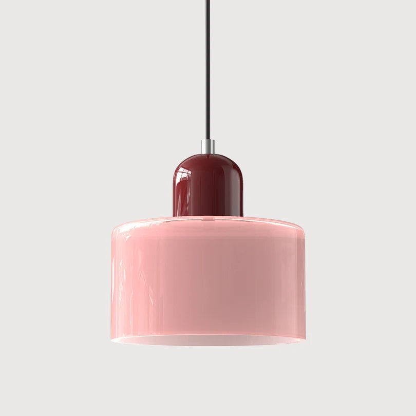 Szklana Lampa Wisząca - Różowy