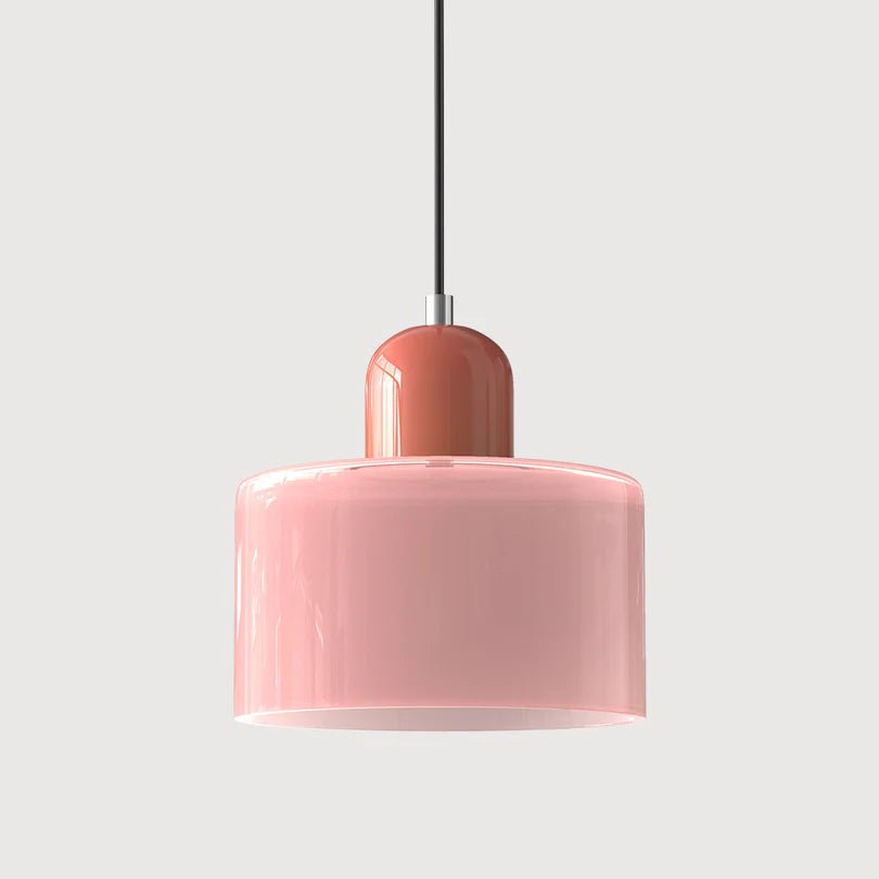 Szklana Lampa Wisząca - Różowy