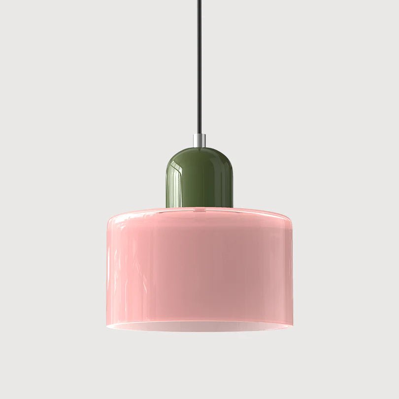 Szklana Lampa Wisząca - Różowy