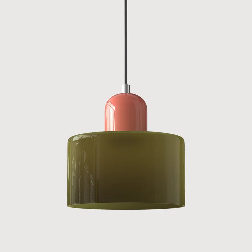 Szklana Lampa Wisząca - Zielony matowy