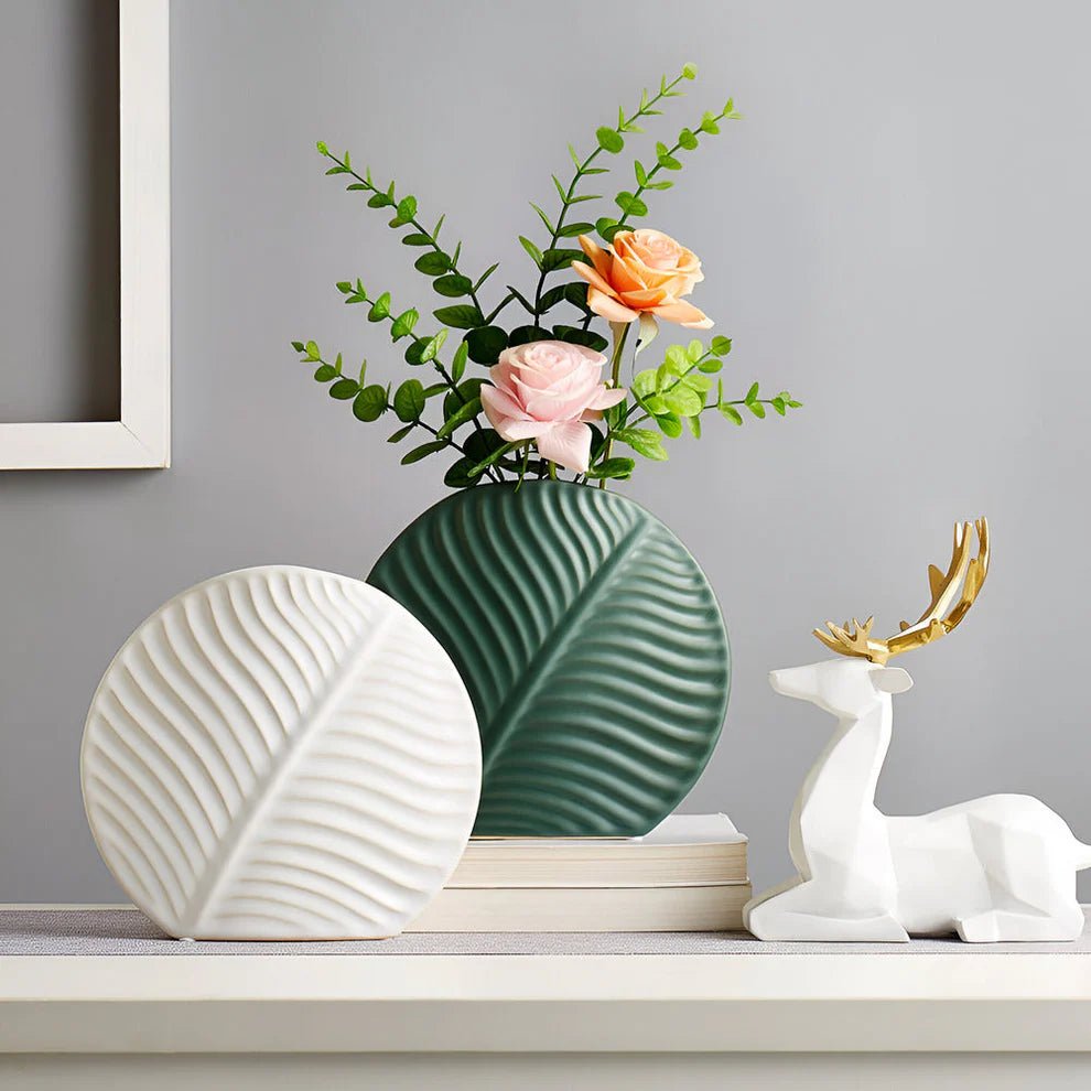 Wazon ceramiczny w stylu skandynawskim - Oliwkowy