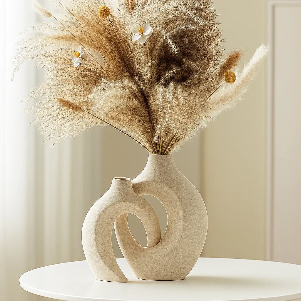 Wazony ceramiczne – zestaw 2 sztuki - Biały
