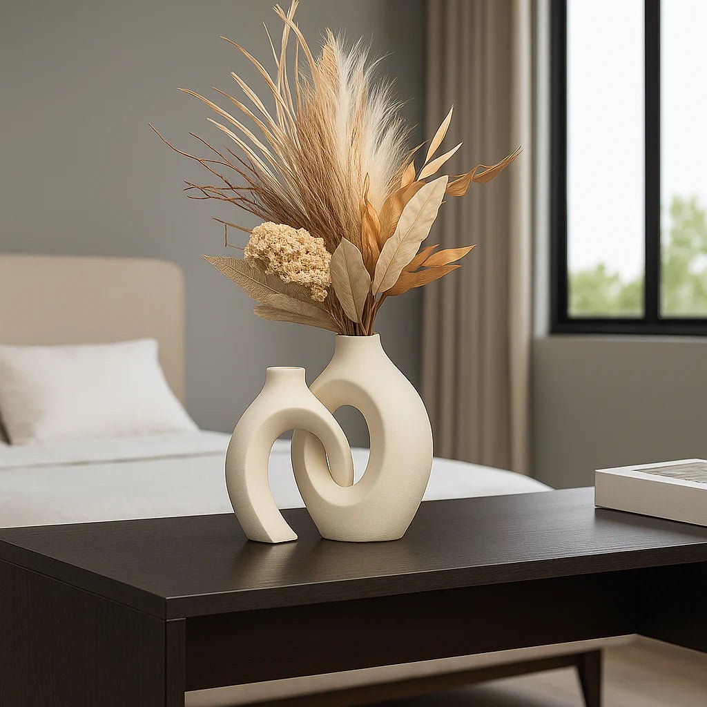 Wazony ceramiczne – zestaw 2 sztuki - Biały