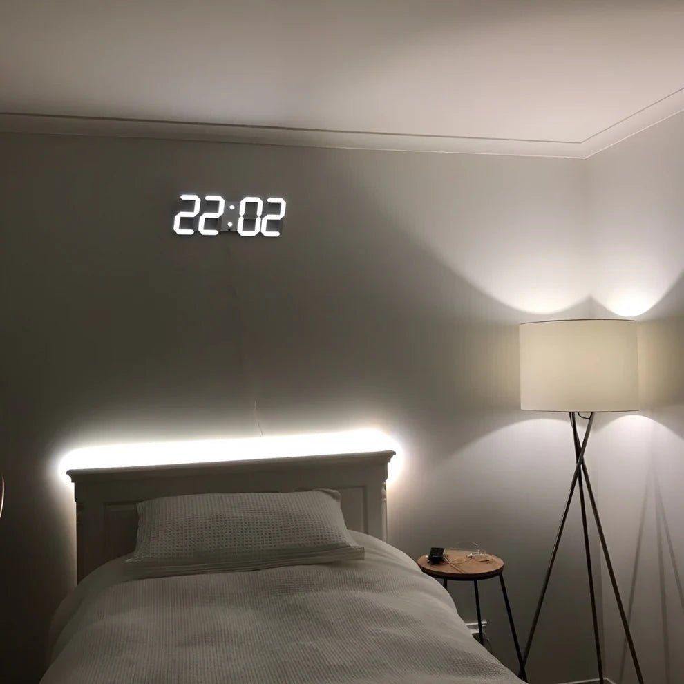 Zegar ścienny LED z tworzywa sztucznego - Czarny