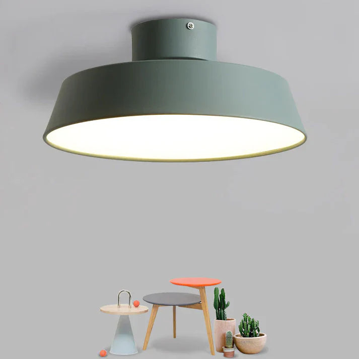 Okrągła lampa sufitowa z trójkolorowym oświetleniem LED