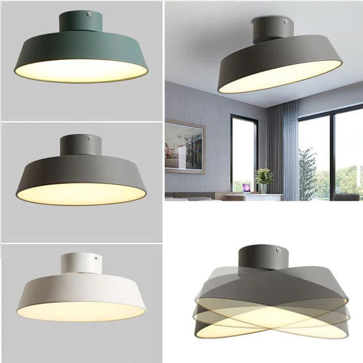 Okrągła lampa sufitowa z trójkolorowym oświetleniem LED