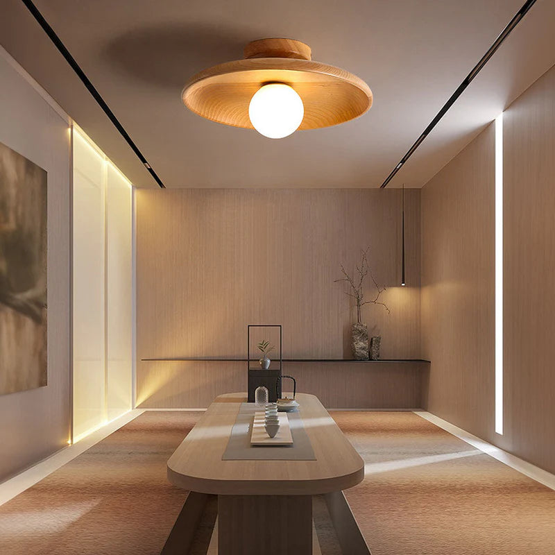 Lampa sufitowa drewno