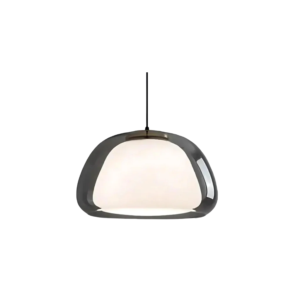 Lampa wisząca ze szkła i żelaza