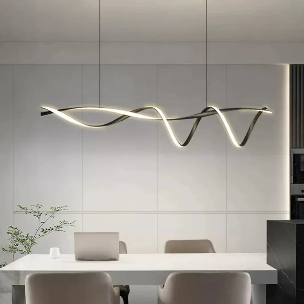 Lampa wisząca LED aluminiowa czarna
