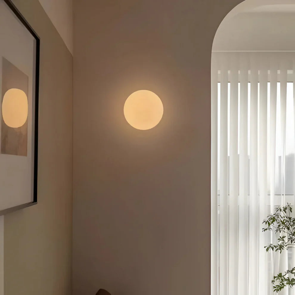 Okrągła lampa ścienna szklana LED