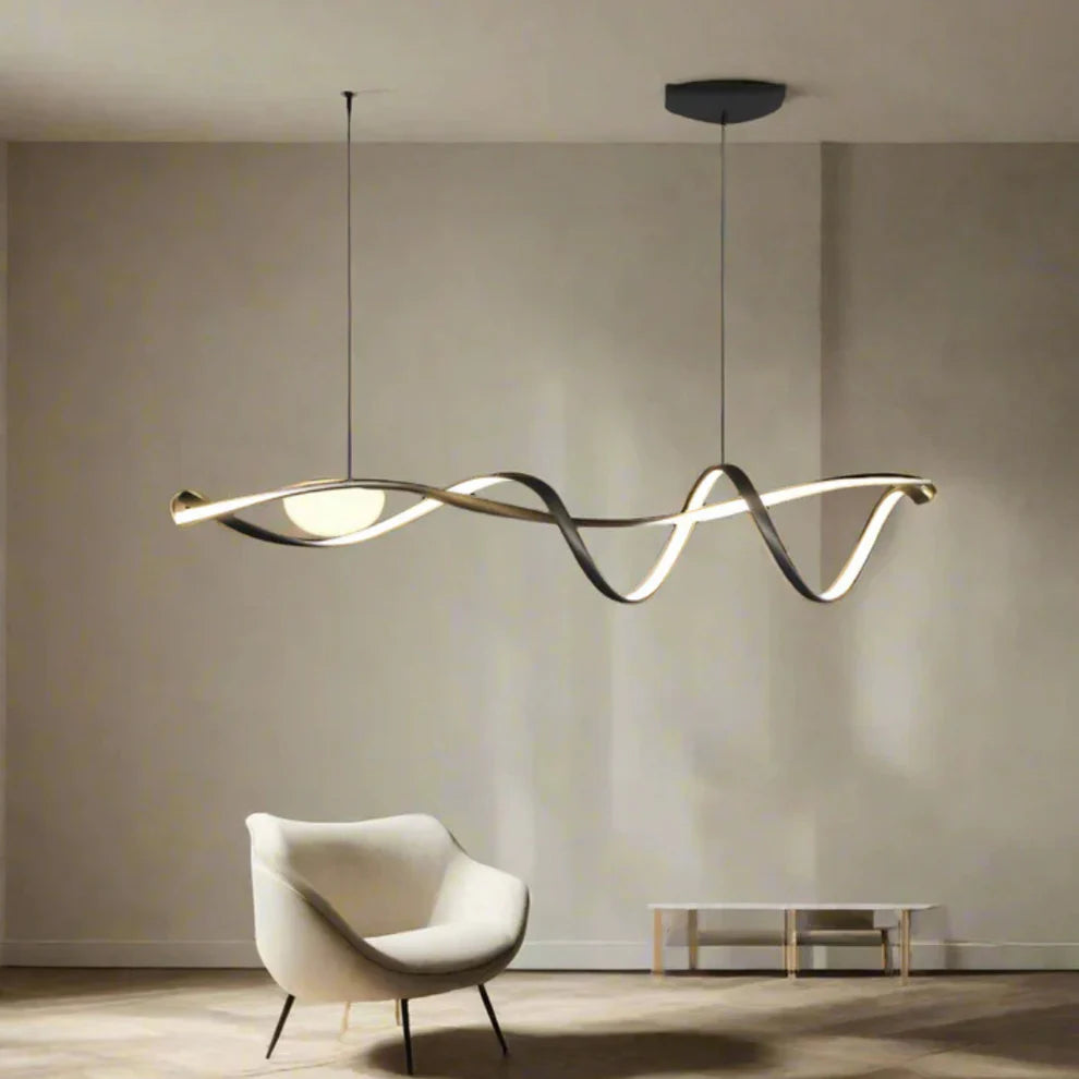 Lampa wisząca LED aluminiowa czarna