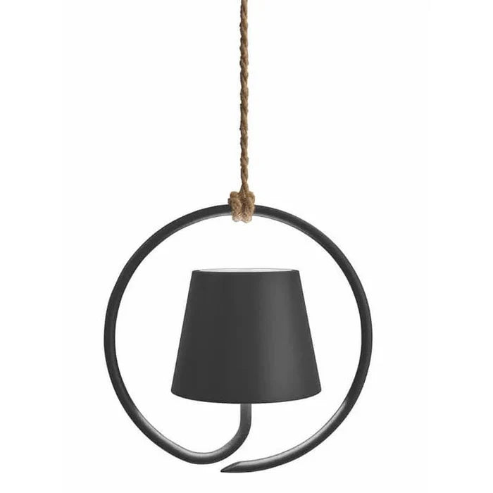 Okrągła Lampa Wisząca z Ramą w Kształcie Pierścienia