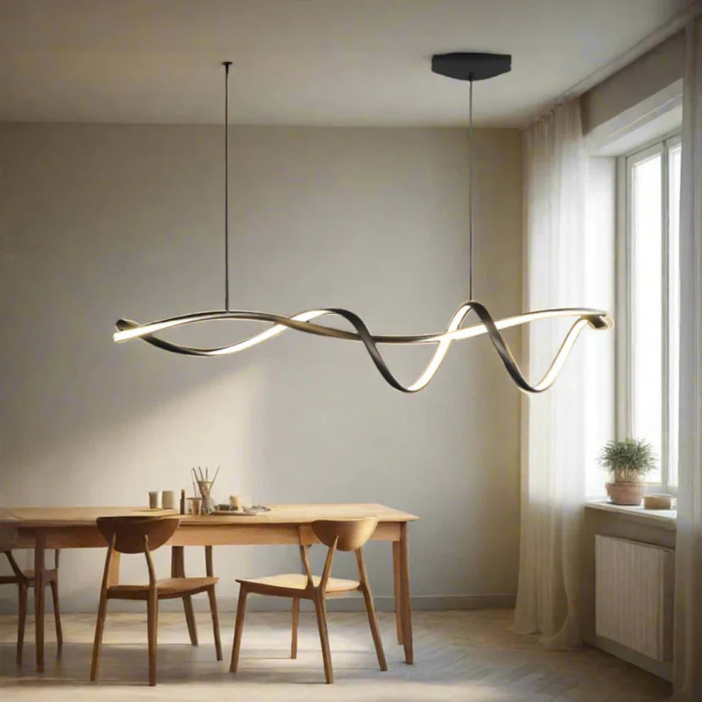 Lampa wisząca LED aluminiowa czarna
