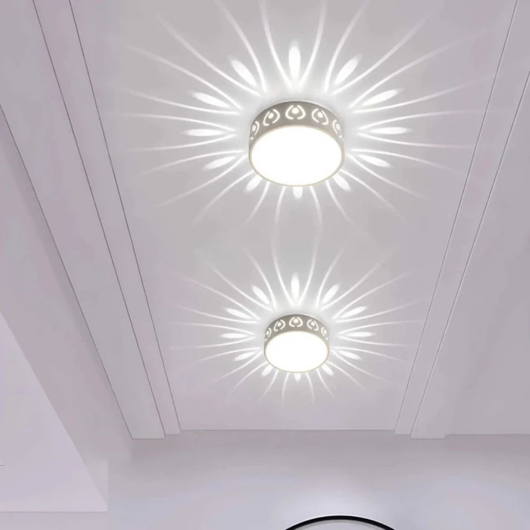 Lampa sufitowa okrągła z kryształu i akrylu
