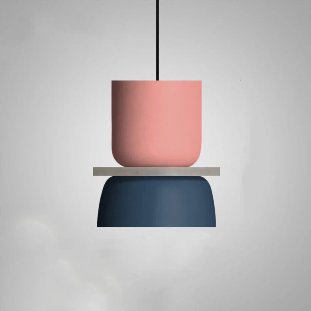Lampa wisząca z aluminium o nowoczesnym, kontrastowym kształcie
