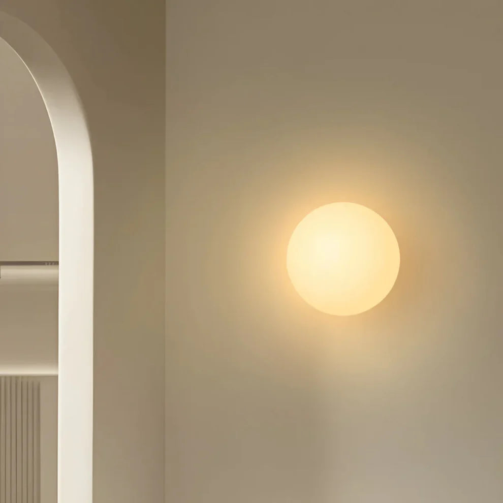 Okrągła lampa ścienna szklana LED
