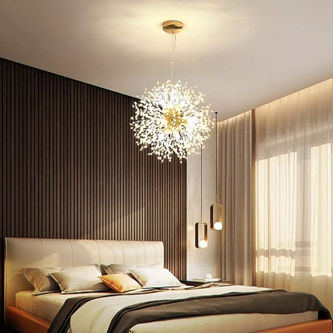 Lampa wisząca z elementami kryształowymi
