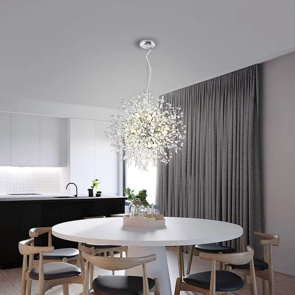 Lampa wisząca z elementami kryształowymi