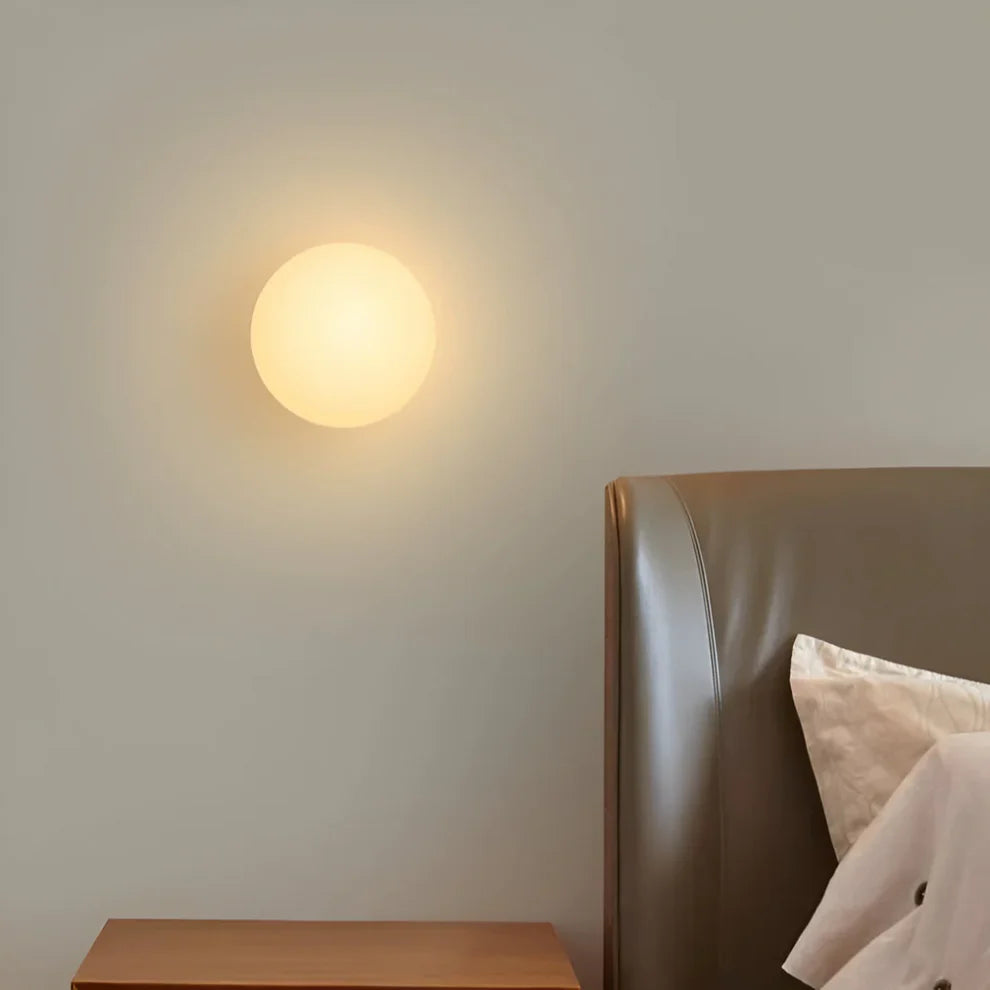 Okrągła lampa ścienna szklana LED