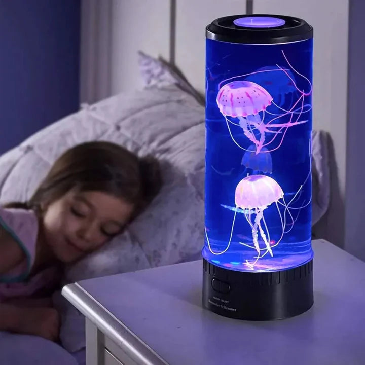 Dekoracyjna lampa z meduzami i oświetleniem LED