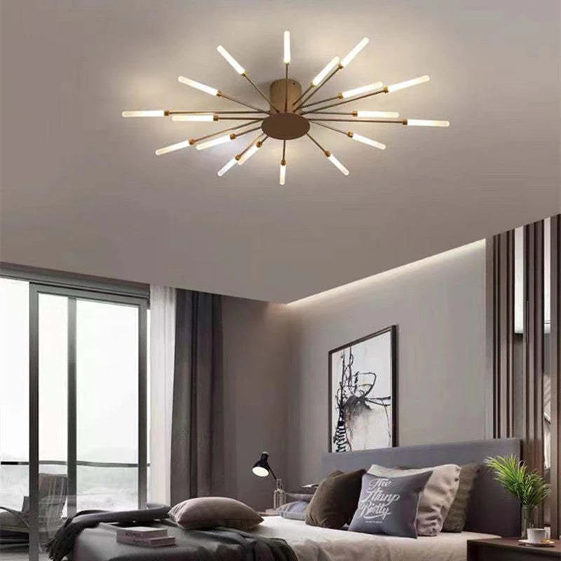 Duża lampa sufitowa o promiennym designie