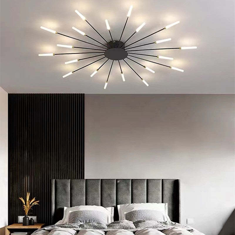 Duża lampa sufitowa o promiennym designie