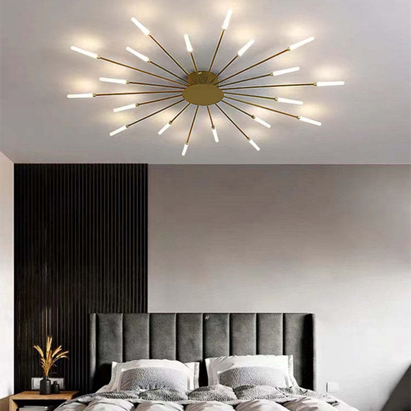 Duża lampa sufitowa o promiennym designie