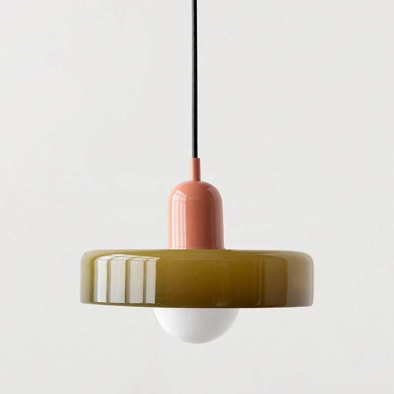 Lampa Wisząca ze Szkła i Metalu
