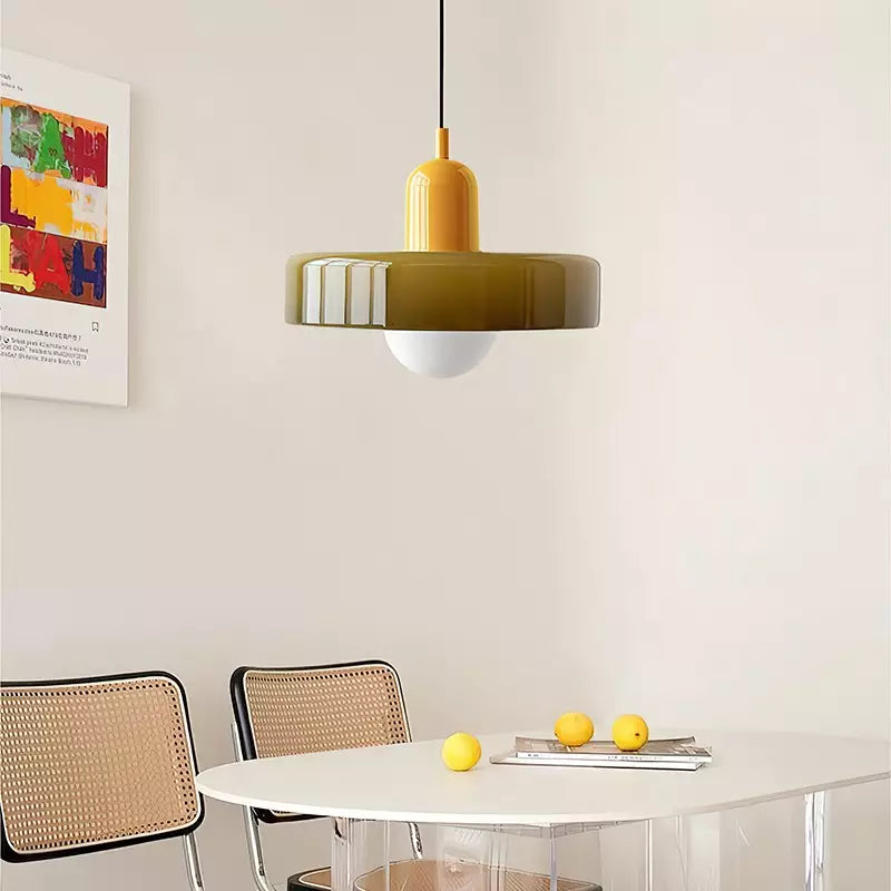 Lampa Wisząca ze Szkła i Metalu