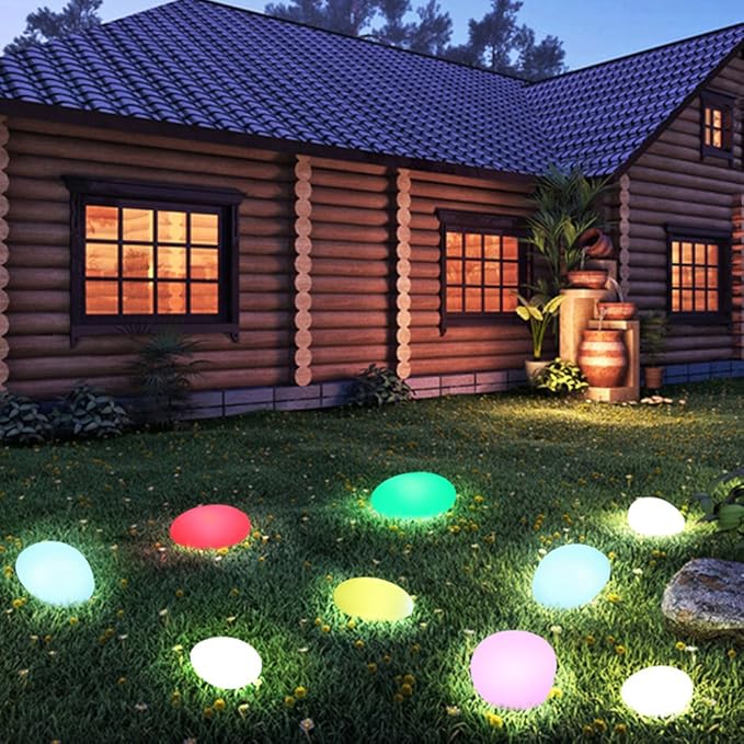 Lampa ogrodowa w formie kamienia z oświetleniem LED