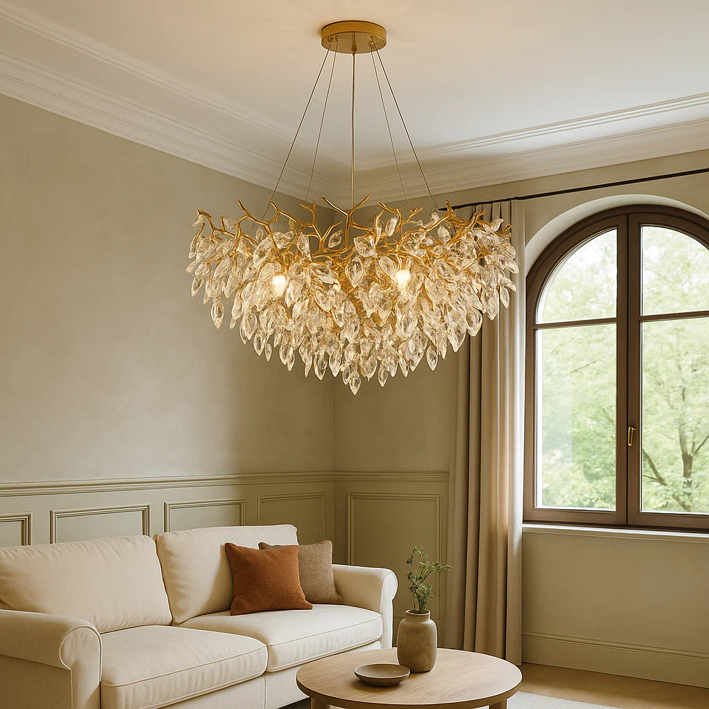 Duża lampa wisząca kryształowa
