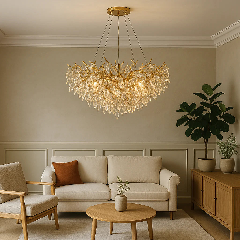 Duża lampa wisząca kryształowa