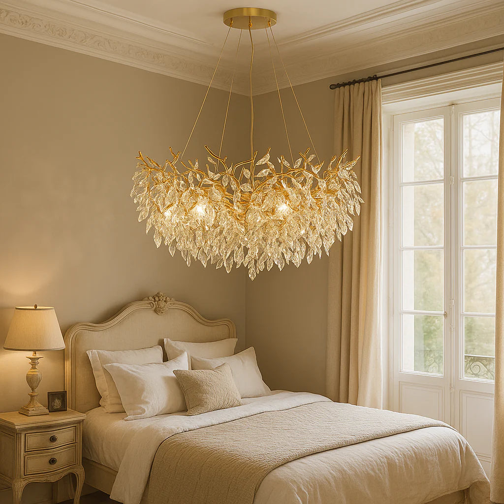 Duża lampa wisząca kryształowa