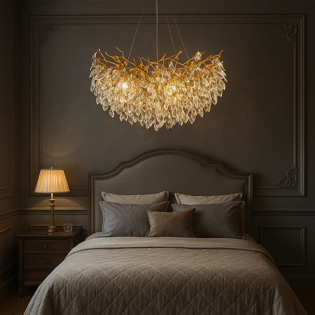 Duża lampa wisząca kryształowa