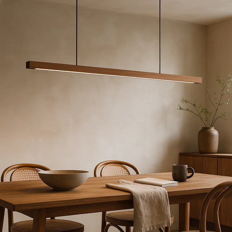 Lampa Wisząca Drewniana o Prostej Formie