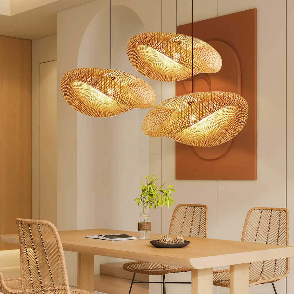 Lampa wisząca z bambusa
