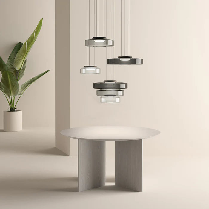 Warstwowa Lampa Wisząca ze Szkła