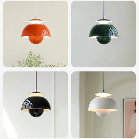 Skandynawska lampa wisząca LED w stylu kwiatowym
