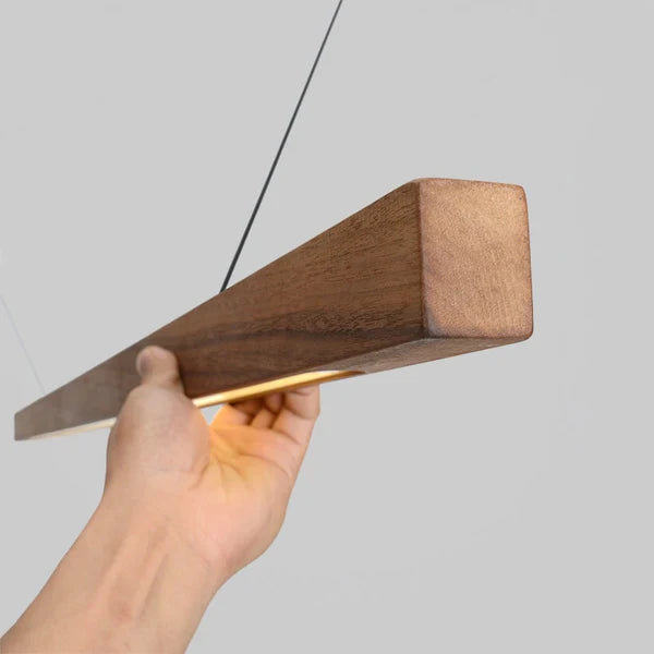 Lampa Wisząca Drewniana o Prostej Formie