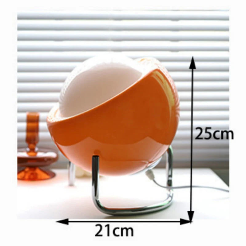 Designerska lampa stołowa z kamieniem szklanym