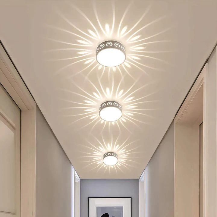 Lampa sufitowa okrągła z kryształu i akrylu