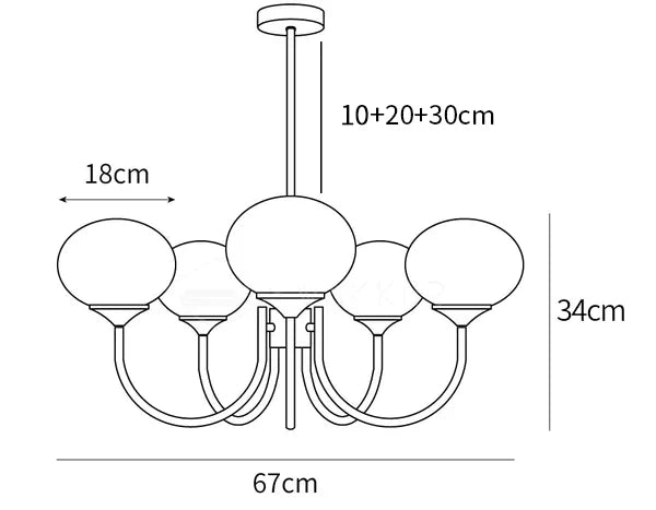 Lampa Sufitowa ze Szkła i Metalu