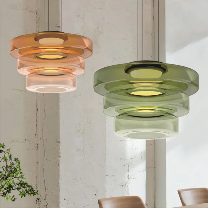 Warstwowa Lampa Wisząca ze Szkła