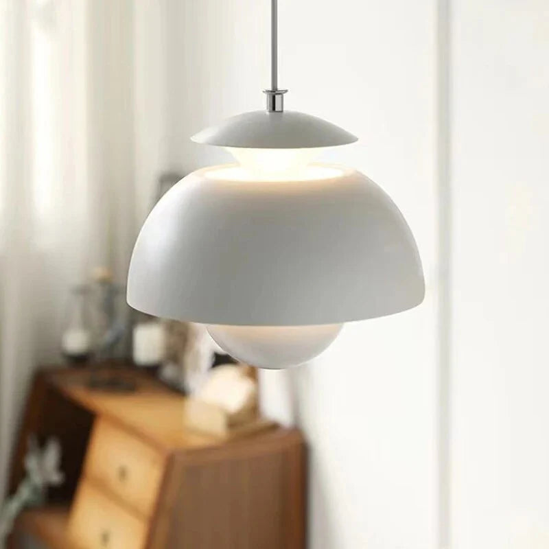 Skandynawska lampa wisząca LED w stylu kwiatowym