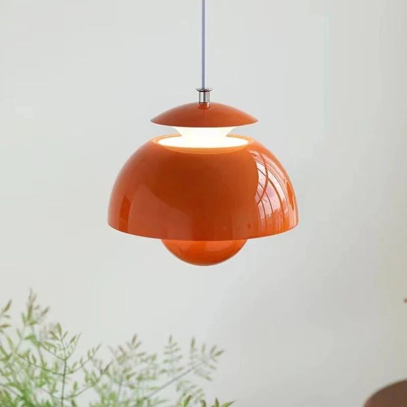 Skandynawska lampa wisząca LED w stylu kwiatowym